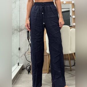 Navy Blue High-Waisted Pants